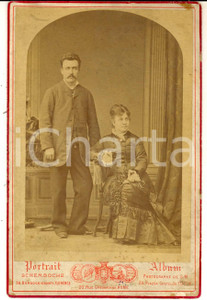 Fotografia d epoca originale 1880 ca TORINO Ritratto di una coppia di nobili  Fotografia MONTABONE 11x16 cm 1