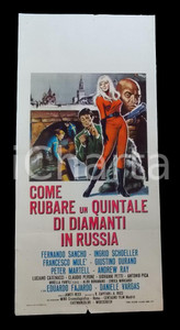 Materiale cinematografico d’epoca 1967 COME RUBARE UN QUINTALE DI DIAMANTI IN RUSSIA Andrew RAY Manifesto 32x70 cm 1