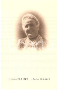 Oggetto da collezione cartaceo 1948 TORINO In memoria di Nella ARNALDI SEBBEN Croce di guerra WW1 Santino 1