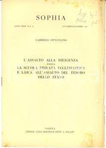 Libro, pubblicazione d epoca 1961 PADOVA Carmelo OTTAVIANO L assalto alla diligenza  Casa editrice CEDAM 1