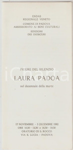 Materiale pubblicitario d’epoca 1982 PADOVA Oratorio San Rocco  Laura PADOA Figure nel silenzio Pieghevole 1