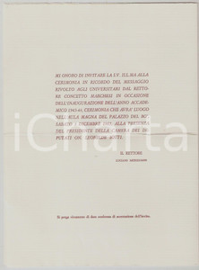 Materiale pubblicitario d’epoca 1983 UNIVERSITA  DI PADOVA In ricordo del discorso di Concetto MARCHESI Invito 1