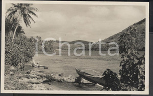 Fotografia d epoca originale 1937 HUAHINE Polinesia Veduta della baia 3 REAL PHOTO cm 13,5 x 8,5 1