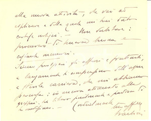 Autografo originale 1930 ROMA Consiglio di Stato  Biglietto giudice BARBIERI  AUTOGRAFO 1