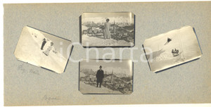 Fotografia d epoca originale 1913 PIZ NAIR  ST. MORITZ SVIZZERA Coppia in vacanza sulla neve  4 foto 1