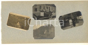 Fotografia d epoca originale 1913 Area di COMO  Ritratti di famiglia  Automobile Lotto 4 foto VINTAGE 1