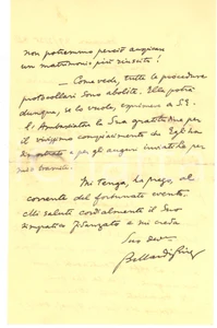 Autografo originale 1935 VARSAVIA Ambasciata d Italia  Lettera Alberto BELLARDI RICCI  AUTOGRAFO 1
