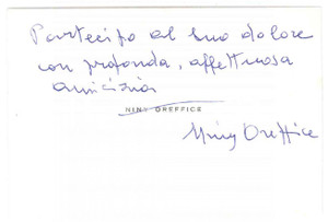 Autografo originale 1975 ca PADOVA Niny OREFFICE  Biglietto da visita AUTOGRAFO 1