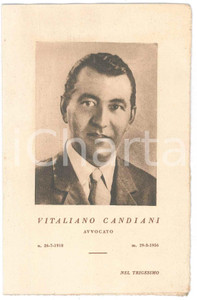 Oggetto da collezione cartaceo 1956 LEGNAGO VR Vitaliano CANDIANI avvocato  Santino 1