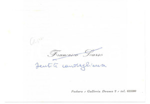 Oggetto da collezione cartaceo 1975 ca PADOVA Geom. Francesco SCARSO  Biglietto da visita autografo 1