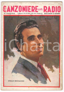 Giornale, rivista storica Gennaio 1942 IL CANZONIERE DELLA RADIO Otello Boccaccini  Rivista n. 27 1