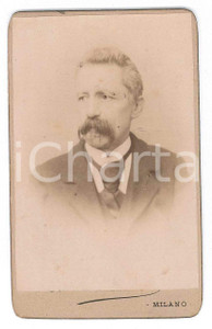 Fotografia d epoca originale 1880 ca MILANO  Ritratto maschile  Busto  Fotografia VINTAGE CDV 1