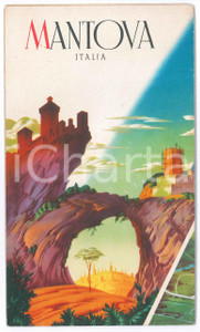 Materiale pubblicitario d’epoca 1950 TURISMO MANTOVA La città dell arte  Pieghevole ILLUSTRATO vintage 1