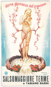 Materiale pubblicitario d’epoca 1960 ca TURISMO  SALSOMAGGIORE TERME e TABIANO BAGNI  Pieghevole ILLUSTRATO 1