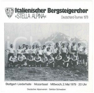 Materiale pubblicitario d’epoca 1979 STUTTGART Liederhalle  Coro STELLA ALPINA di RHO Programma 1