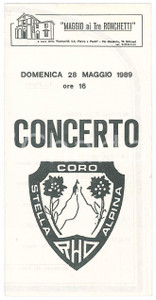 Materiale pubblicitario d’epoca 1989 MILANO ComunitÃ  SS. Pietro e Paolo  Concerto Coro STELLA ALPINA di Rho 1