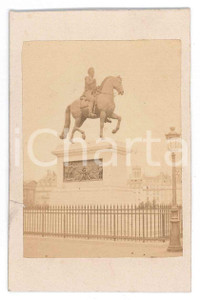 Fotografia d epoca originale 1875 ca PARIS Statue HENRI IV  PONT NEUF Photo Maison MARTINET 1