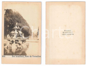 Fotografia d epoca originale 1875 ca PARIS Parc de VERSAILLES  Pot bouillant  Photo Maison MARTINET CDV 161 1