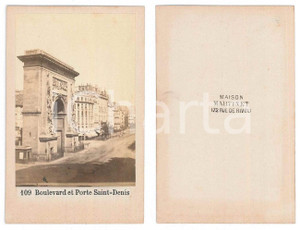 Fotografia d epoca originale 1875 ca PARIS Boulevard et Porte SAINTDENIS Photo Maison MARTINET CDV 109 1
