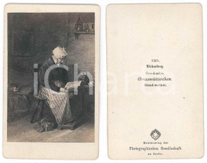 Fotografia d epoca originale 1870 ca  ARTE  Per WICKENBERG  GroÃŸmÃ¼tterchen  Foto quadro CDV 1