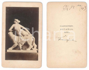 Fotografia d epoca originale 1872 FRANKFURT  J. H. von DANNECKER Arianna sulla pantera Foto statua CDV 1