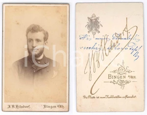 Fotografia d epoca originale 1880 ca BINGEN AM RHEIN GERMANY Ritratto maschile  Photo HILSDORF CDV 1