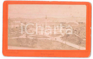 Fotografia d epoca originale 1871 STUTTGART GERMANY Schlossplatz  Piazza del Castello  Photo BRANDSEPH 1