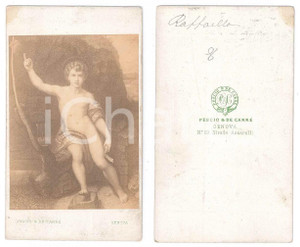 Fotografia d epoca originale 1870 ca ARTE  RAFFAELLO  San Giovanni Battista Foto quadro PESCIO & DE CARRE 1
