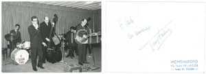 Fotografia d epoca originale 1955 ca LECCO  MUSICA Tony FABRIS and Little Caps  Foto con AUTOGRAFO 10x14 cm 1