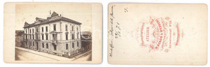 Fotografia d epoca originale 1871 WINTERTHUR SVIZZERA Palazzo della Banca  Foto M. BENON & WYSOCKI CDV 1