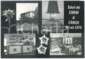 Stampa, bozzetto originale 1960 ca CORNI DI CANZO Vedutine del rifugio  Bozzetto preparatorio cartolina 1