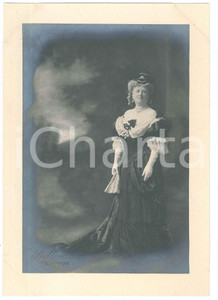 Fotografia d epoca originale 1920 ca ITALIA  TEATRO Attrice con ventaglio  Foto BETTINI  LIVORNO 8 1