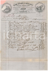 Documento originale, autentico 1886 GENOVA Giacomo DEPASQUALI DI MICHELANGELO Tappezziere  Fattura mobili 2 1