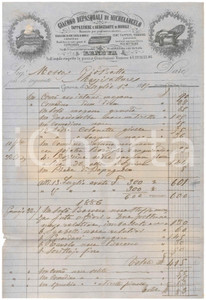Documento originale, autentico 1885 GENOVA Giacomo DEPASQUALI DI MICHELANGELO Tappezziere  Fattura mobili 1