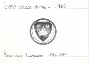Documento originale, autentico 1991 RHO MI Coro STELLA ALPINA  Resoconto finanziario 4 pp. 1