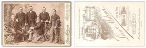 Fotografia d epoca originale 1900 ca LA CHAUXDEFONDS SUISSE Six hommes  Portrait  Photo LÃ©on METZNER 1