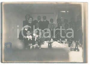 Fotografia d epoca originale 1920 ca COSTUME ITALIA  Festa di famiglia  Tavola da pranzo Foto 12x9 cm 1