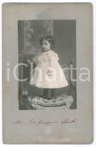 Fotografia d epoca originale 1900 ca NOVI LIGURE Jole Giuseppina BARBERI bambina Foto G. B. BERRA 10x15 cm 1