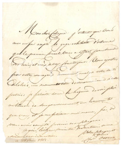 Autografo originale 1802 GENOVA Lettera marchese Cesare DORIA per felicitazioni AUTOGRAFO 1