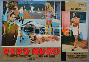 Materiale cinematografico d’epoca 1969 CINEMA Vedo nudo di Dino RISI  Nino MANFREDI Sylva KOSCINA Lobby card 1