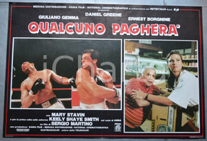 Materiale cinematografico d’epoca 1988 CINEMA Qualcuno pagherà  Giuliano GEMMA Ernest BORGNINE Lobby card 1