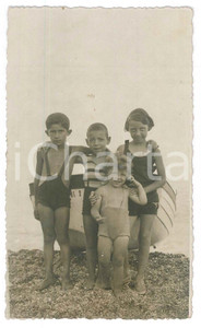 Fotografia d epoca originale Estate 1925 ca ITALIA Bambini in vacanza al mare Foto anonima 9x14 cm 1