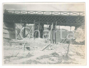Fotografia d epoca originale 1918 ? WW1 ITALIA Ricostruzione di un ponte 3 Fotografia anonima 11x8 cm 1