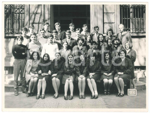 Fotografia d epoca originale 1969 MILANO Istituto Tecnico SCHIAPARELLI  Ritratto classe IVC  Foto 24x18 1