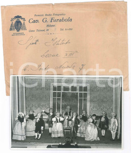 Fotografia d epoca originale 1930 ca MILANO  CARNEVALE   Recita scolastica in costume  Foto G. FARABOLA 1