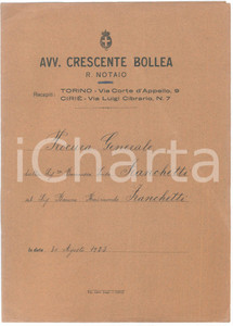 Documento originale, autentico 1923 VIU  Procura baronessa Sara Luisa ROTSCHILD al nipote Raimondo FRANCHETTI 1