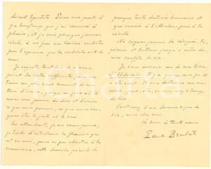 Autografo originale 1916 WW1 PARIS Paul BRULAT Marasme et tristesse face Ã  l humanitÃ©  Autographe 1