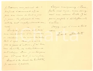 Autografo originale 1917 PARIS Paul BRULAT interessato agli Annales Révolutionnaires e Robespierre 1