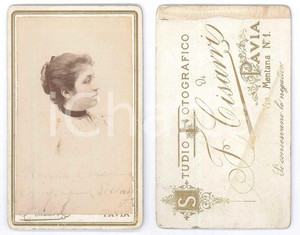 Fotografia d epoca originale 1900 ca PAVIA Ritratto di Carolina KRUCH Foto F. CISARRI CDV 1