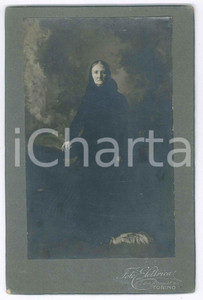 Fotografia d epoca originale 1915 ca TORINO Ritratto di anziana vedova  Foto Elettrica 11x17 cm 1